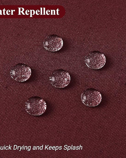 Naturoom Burgundy 48 Inch Shower Curtain - Stall Narrow Half Linen Ultra Thick Fabric Shower Curtain Set with Hooks, Boho Farmhouse Rustic RV Camper Bath Curtains for Bathroom, 48x72