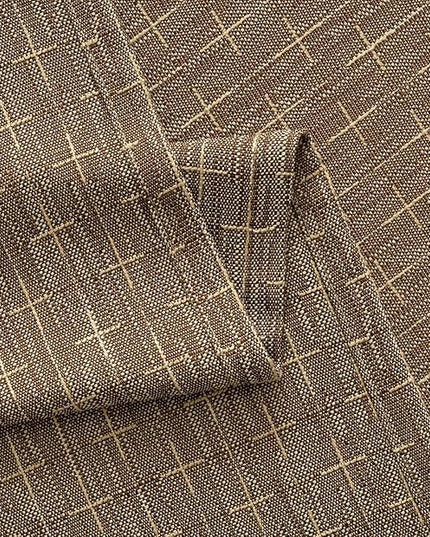 MIULEE Decorative Back Tab Linen Curtains with Geometric Pattern for Living Room Bedroom Farmhouse Rustic Thick Woven Textured Patterned Mudcloth Drapes 72 Inches Long 2 Panels Set, Brown
