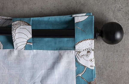 Maison d' Hermine Curtains for Living Room 100% Cotton 108 inch Length One Panel Light Filtering Curtains for Bedroom Windows with Rod and Loop Pockets Drapes (Manon Blue, 50" W x 108" L)