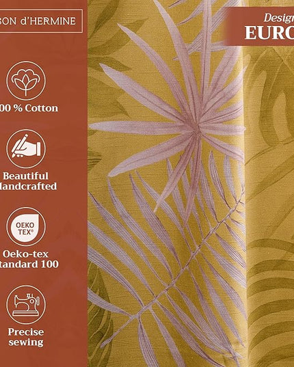 Maison d' Hermine Curtains for Living Room 100% Cotton 124 inch Length Two Panels Light Filtering Curtains for Bedroom Windows with Rod and Loop Pockets Drapes (Creole Caramel, 50" W x 124" L)