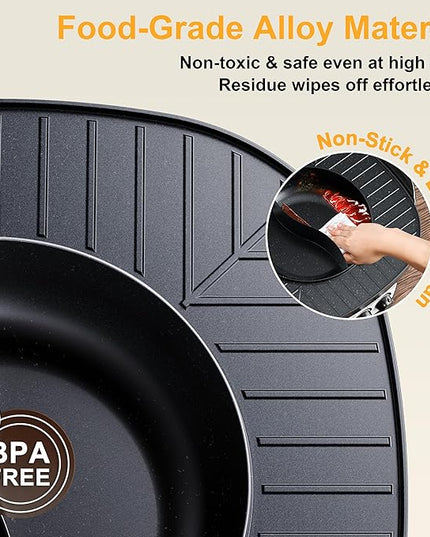 Stariver Hot Pot Electric with Grill 2 in 1, Indoor Korean BBQ & Shabu Shabu, Features Easy-clean Non-stick Coating, Dual Controls, 1800W Fast Heating, Perfect for Family Gatherings or Friends Parties