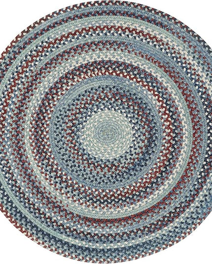 Capel American Heritage Barn Blue 7' 0" Round Braided Rug