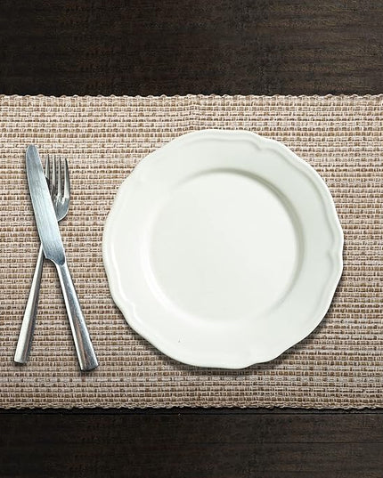 Urban VillaPlacemats for Dining Table 100% CottonPlacemats 14''x20'' Over Sized Tablemats Set of 6 Placemats Egg Shell Two Tone Tablemats for Family Dinners Wedding Parties Everyday UsePlacemats