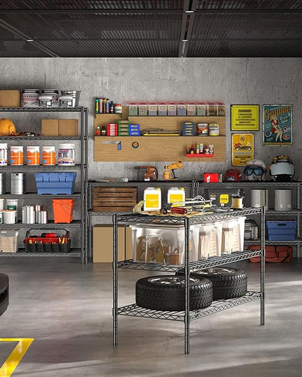6Tier Metal Shelving Unit Storage Shelves. 1200LBS Wire Shelving Rack Heavy Duty, 75H Adjustable Pantry Shelves, Metal Shelf for Garage Shelving, Closet Shelves,Kitchen, 75" Hx 36" Wx 18" D