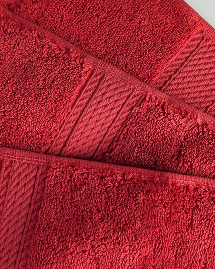 Superior Egyptian Cotton Pile 9 Piece Towel Set, Includes 3 Bath, 3 Hand, 3 Face Towels/Washcloths, Ultra Soft Luxury Towels, Thick Plush Essentials, Guest Bath, Spa, Hotel Bathroom, Red