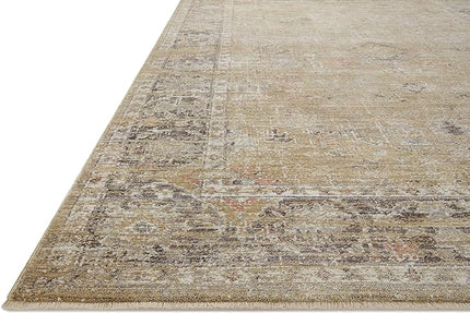 Loloi Magnolia Home by Joanna Gaines Millie Collection MIE-03 Gold/Charcoal 2'-7" x 12'-0", .25" Pile Height, Runner Rug