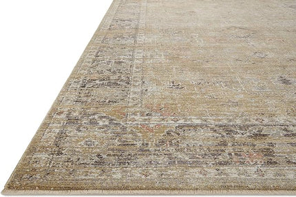 Loloi Magnolia Home by Joanna Gaines Millie Collection MIE-03 Gold/Charcoal 2'-7" x 10'-0", .25" Pile Height, Runner Rug