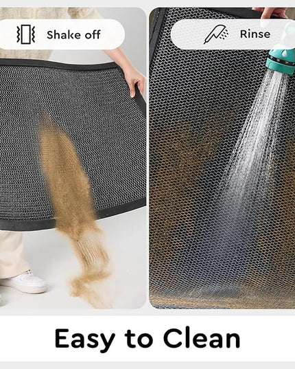 tchdio Front Door Mat Outside Entrance, Dirt Trapper 17"x29" Doormat-Entrance Welcome Matt Durable, Heavy Duty Entry Mat Non Slip Rubber Mats for Outside Stain Resist Door Mats for Entryway Grey
