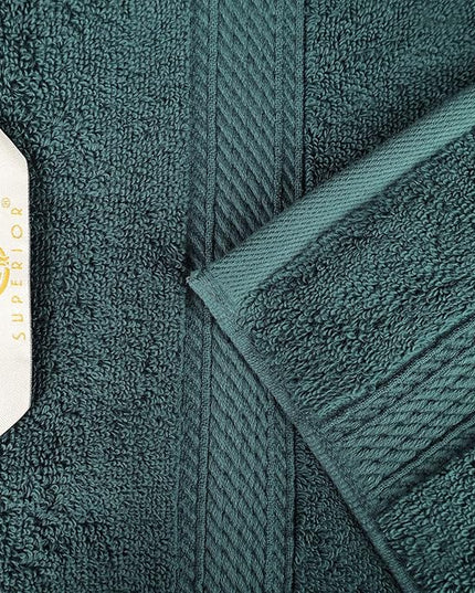 Superior Egyptian Cotton Pile Bath Towel Set of 4, Ultra Soft Luxury Towels, Thick Plush Essentials, Absorbent Heavyweight, Guest Bath, Hotel, Spa, Home Bathroom, Shower Basics, Teal