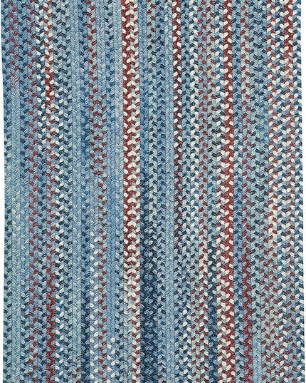Capel American Heritage Barn Blue 2' 0" X 6' 0" Runner Oval Braided Rug