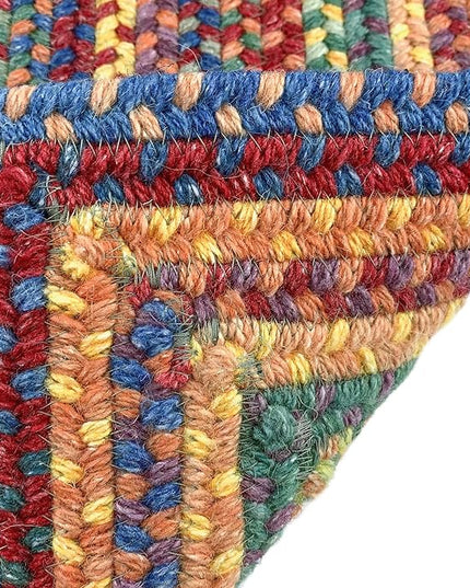 Capel American Heritage Multi 7' 0" X 9' 0" Concentric Rectangle Braided Rug