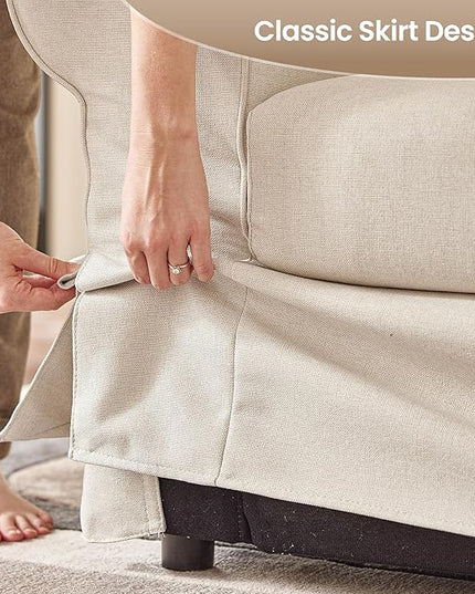 89" 3-Seater Couch, Farmhouse Slipcovered Sofa with Washable Cover, Supportive Cushions & Sturdy Frame, Rolled Arm Beige Couches for Living Room, Small Spaces, Apartment, Office, Easy Assembly