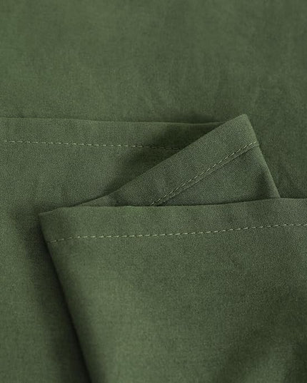 NTBAY Toddler Bedding Set - 4 Piece Soft and Breathable Crib Bedding Set for Boys and Girls, Includes Quilted Comforter, Fitted Sheet, Flat Top Sheet and Envelope Pillowcase, Olive Green