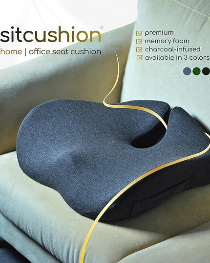X Large Seat Cushions for Office Chairs, Car & Truck. Ergonomic Gaming Chair Seat Cushion and Sciatica Pain Relief Pillow for Back Pain. Orthopedic Coccyx Cushion for Tailbone Pain Relief (Green)