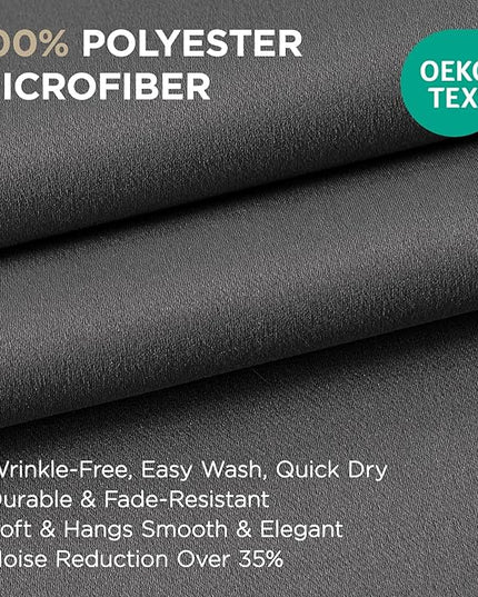 Joydeco Blackout Curtains 54 Inch Length 2 Panels Set, Thermal Insulated Long Curtains& Drapes 2 Burg, Room Darkening Grommet Drapes for Living Room Bedroom Window (W52 x L54 Inch, Light Grey)