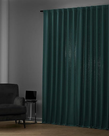 HPD Half Price Drapes Bellino Room Darkening Curtains 120 Inches Long Curtains for Bedroom & Living Room (1 Panel), 50W x 120L, Bayberry Teal