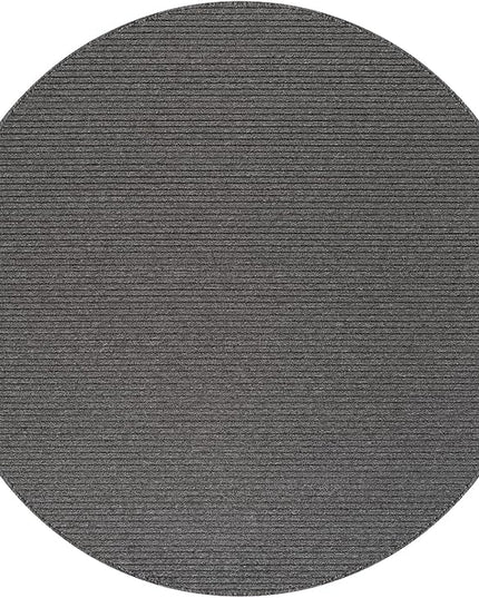 Beverly Rug Non-Slip Modern Rug 6 Round Solid Traditional Rubber Backing Machine Washable Soft Thin Indoor Area Rugs for Living Room Stain Resistant Non Shedding Casual Carpet (6 Round Gray)