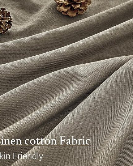Topfinel 96 Inches Long Pinch Pleated Semi Sheer Curtains,Grey Beige Linen Blended Light Filtering Window Curtains 96 Length 2 Panels for Living Room Bedroom Pinch Pleat Drapes with Hooks,40" Wx96 L