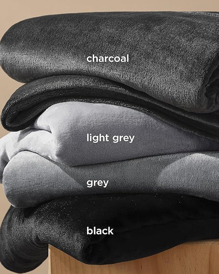 Bedsure GentleSoft Twin XL Fleece Blanket Dorm Bedding - Lightweight Soft Cozy Blankets for Bed, Sofa, Couch, Travel, Camping, Charcoal, 66"x90"