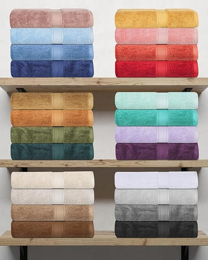 Superior Egyptian Cotton Pile 6 Piece Towel Set, Includes 2 Bath, 2 Hand, 2 Face Towels/Washcloths, Ultra Soft Luxury Towels, Thick Plush Essentials, Guest Bath, Spa, Hotel Bathroom, White