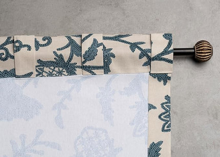 Maison d' Hermine Curtains for Living Room 100% Cotton 108 inch Length Two Panels Light Filtering Curtains for Bedroom Windows with Rod and Loop Pockets (Artisan Love Norwegian Blue, 50" W x 108" L)