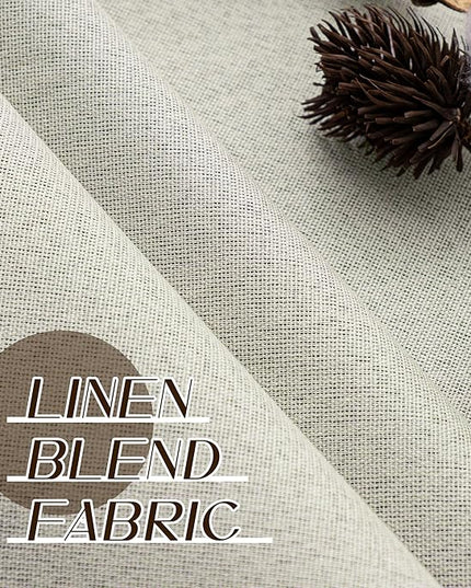 100% Blackout Curtains Cream Beige Colored 102 Inches Long, Patio Door Linen Look Curtains, Floor to Ceiling Farmhouse Drapes for Bedroom Dining Room, Beige, W52 x L102, 2 Panels