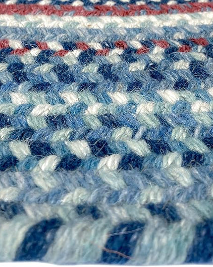 Capel American Heritage Barn Blue 2' 0" X 9' 0" Runner Oval Braided Rug