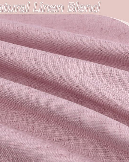 Guken 100% Blackout Curtains 120 Inch Length 2 Panels Set for Living Room Bedroom Back Tab Thermal Insulated Black Out Linen Drapes Room Darkening Rose,52x120
