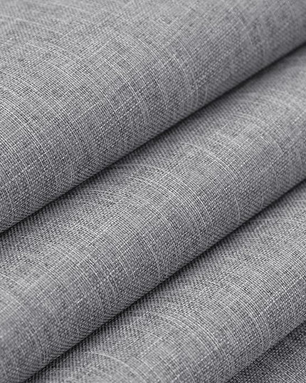 Grey Linen Blackout Curtains 96 Inch Length 2 Panels Set for Bedroom Living Room Grommet 100% Black Out Linen Drapes Room Darkening Window Curtains 96 Inches Long Gray