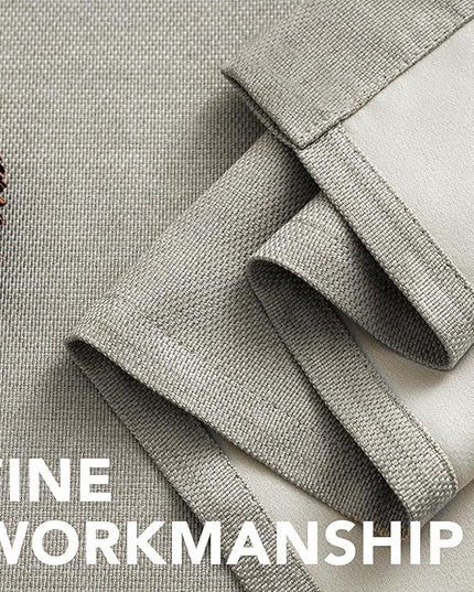 H.VERSAILTEX Room Darkening Linen Curtain for Bedroom/Living Room Extra Wide Blackout Curtains 100 x 84 Inches for Patio Glass Door, Primitive Textured Thick Linen Burlap Look Fabric, Heather Taupe