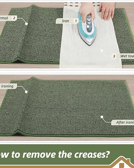 BEQHAUSE Dirt Trapper Door Mat 24" x 36", Non-Slip Washable Doormats Entrance Mat, Dirt Resistant and Absorbent Welcome Mat, Low Profile Floor Mats for Front Back Door and Entryway, Green