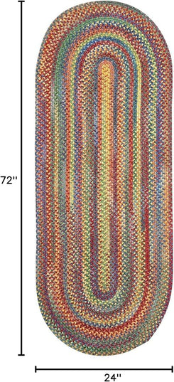 Capel American Heritage Multi 2' 0" X 6' 0" Runner Oval Braided Rug