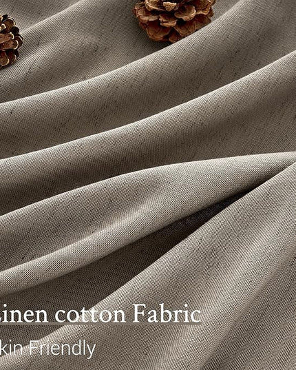 Burlywood Pinch Pleated Linen Blackout Curtains 63 Inch Length 2 Panels Insulated Thermal Full Blackout Dual Layer Drapes for Bedroom Living Room Darkening Taupe Pinch Pleat Curtain with Hooks Rings