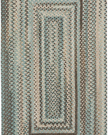Capel American Heritage Slatewood 7' 0" X 9' 0" Concentric Rectangle Braided Rug