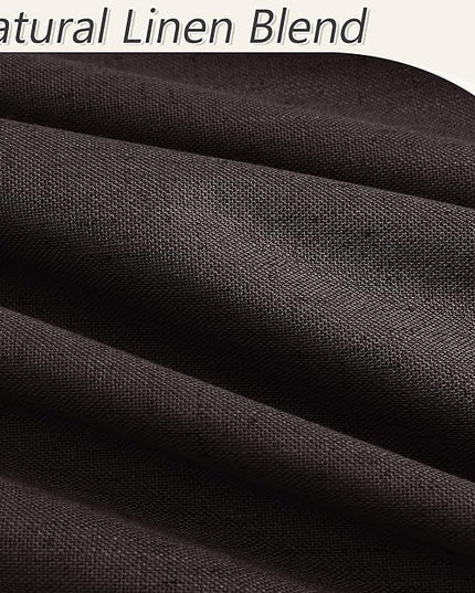 Guken 100% Blackout Curtains 96 Inch Length 2 Panels Set for Living Room Bedroom Back Tab Thermal Insulated Black Out Linen Drapes Room Darkening Cocoa Coffee,52x96