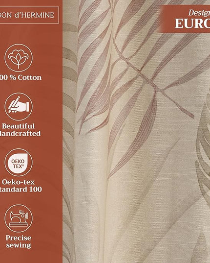 Maison d' Hermine Curtains for Living Room 100% Cotton 96 inch Length One Panel Light Filtering Curtains for Bedroom Windows with Rod and Loop Pockets Drapes (Creole Beige, 50" W x 96" L)