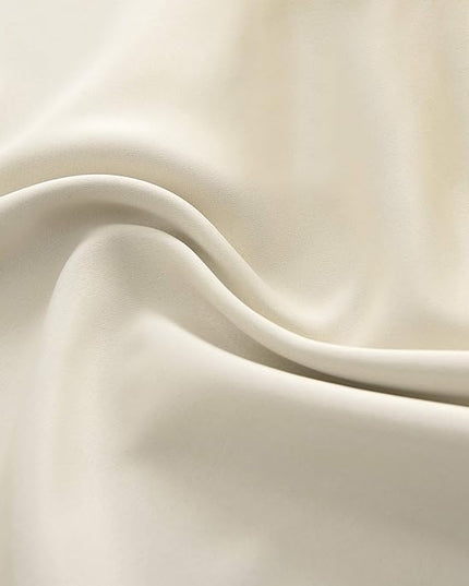 DONREN Cream Beige Room Darkening Curtain Panels for Bedroom - Thermal Insulated Rod Pocket Drapes for Living Room (W 42 x L 45 Inch,2 Panels)
