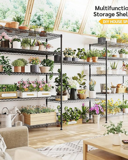 REIBII 75''H Storage Shelves Metal Shelving Unit, 6 Tier Wire Shelving for Pantry Shelves Adjustable 1200LBS Garage Shelving Heavy Duty Storage Rack for Kitchen Garage, 35.4''W*75''H*15.7" D
