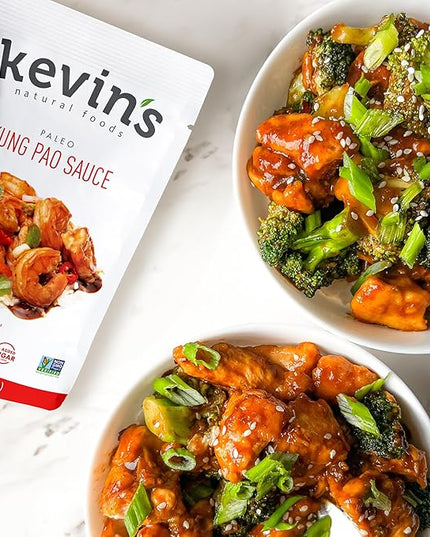Kevin's Natural Foods Kung Pao Sauce - Keto and Paleo Simmer Stir-Fry Sauce, Gluten Free, No Preservatives, Non-GMO - 3 Pack