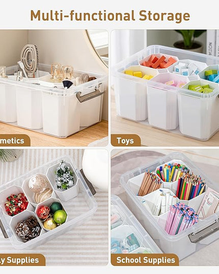 Citylife 17 QT Plastic Storage Bins Clear Storage Box with Lids Multipurpose Stackable Storage Containers for Organizing Tool, Craft, Crayon