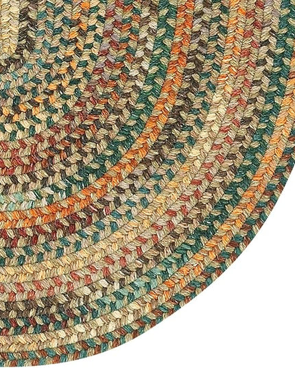 Capel American Heritage Tan Multi 2' 0" X 9' 0" Runner Oval Braided Rug