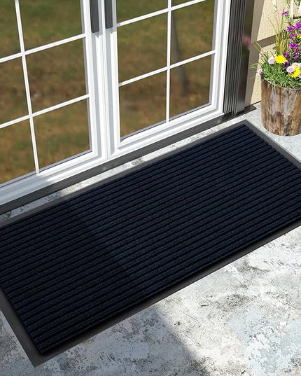 Yimobra Front Door Mat Outdoor Indoor Entrance, 100% Waterproof All-Season All Weather Doormat, Welcome Matt Outside Entry, Non Slip, Low Profile, Heavy Duty Patio Porch Floor Mats,47 x 24,Navy Blue