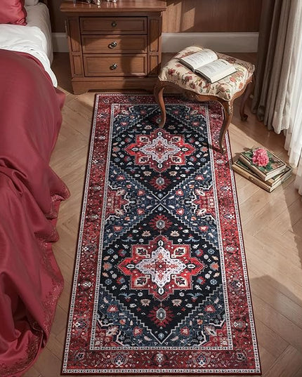Ciicool Washable Runner Rug Non Slip, 2'x5' Hallway Rug Vintage Kitchen Rugs Carpet Runner for Bedroom Laundry Bathroom Decor