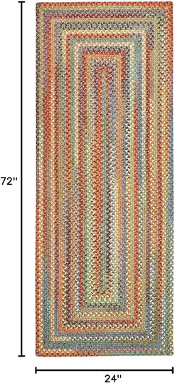 Capel American Heritage Cinnamon 2' 0" X 6' 0" Runner Concentric Rectangle Braided Rug