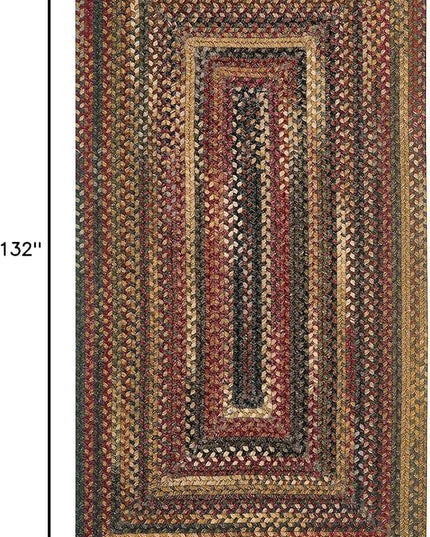 Capel American Heritage Woodstone 8' 0" X 11' 0" Concentric Rectangle Braided Rug