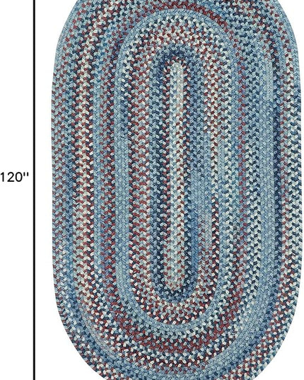 Capel American Heritage Barn Blue 8' 0" X 10' 0" Oval Braided Rug
