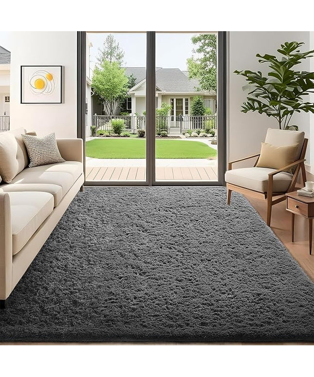 Ophanie 5x7 Area Rugs for Living Room Grey, Fluffy Shag Large Fuzzy Plush Soft Rug, Gray Shaggy Floor Big Carpets for Bedroom Nursery, Kids Home Decor Aesthetic