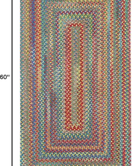 Capel American Heritage Multi 3' 0" X 5' 0" Concentric Rectangle Braided Rug
