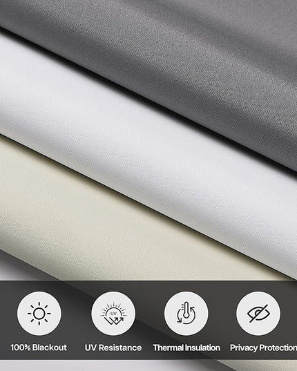 LazBlinds No Drill Blinds for Indoor Windows, Blackout Roller Shades, Cordless Window Blackout Blinds, Thermal Insulated Fabric UV Protection for Home and Office, 21" W x 48" H, Cream