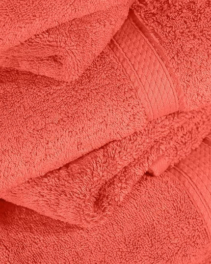 Superior Egyptian Cotton Pile 6 Piece Towel Set, Includes 2 Bath, 2 Hand, 2 Face Towels/Washcloths, Ultra Soft Luxury Towels, Thick Plush Essentials, Guest Bath, Spa, Hotel Bathroom, Coral